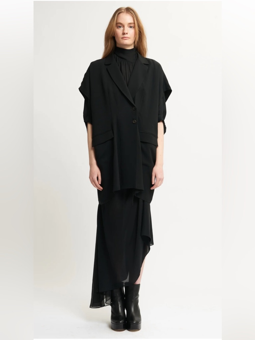 MORGANE LE FAY Silk Ginsburg Jacket Oversize One Size Quiet Luxury Pristine